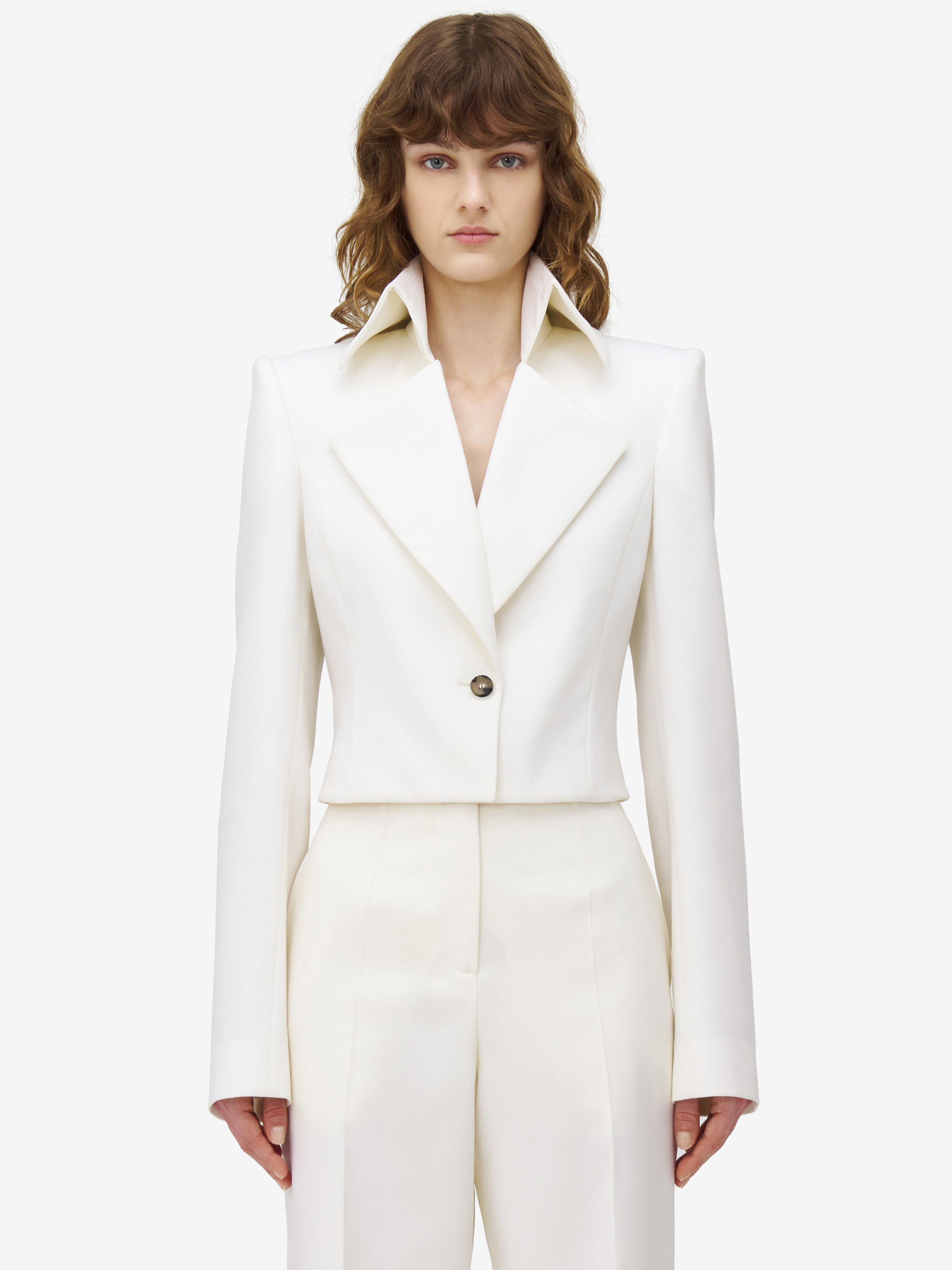 Veste À Boutonnage Simple, Et Revers Oversize