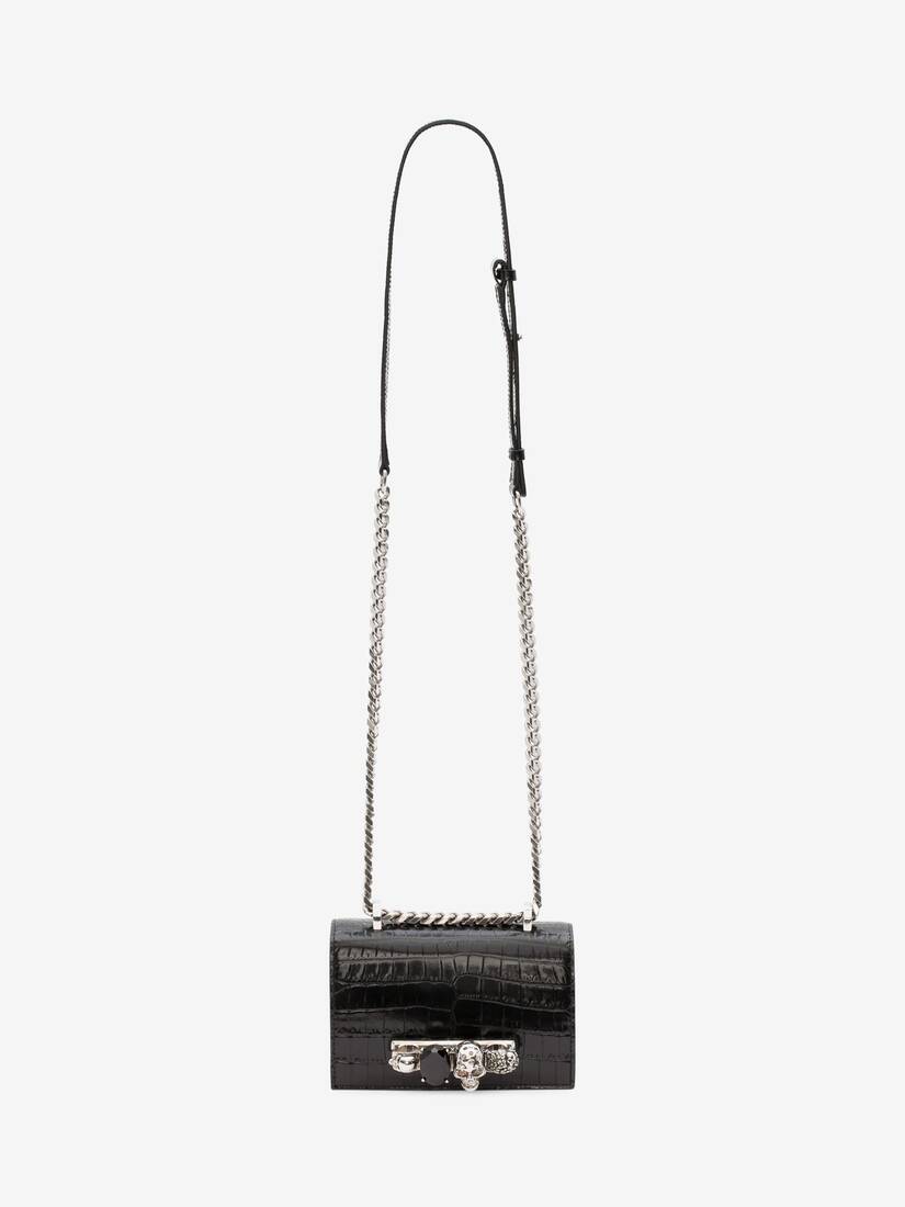 Alexander McQueen Jewelled Crocodile-Embossed Shoulder Bag