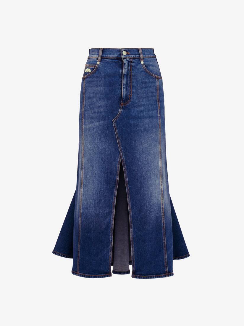 Le gonne midi e lunghe sono ancora in cima alle tendenze! 70 Gonna svasata in denim