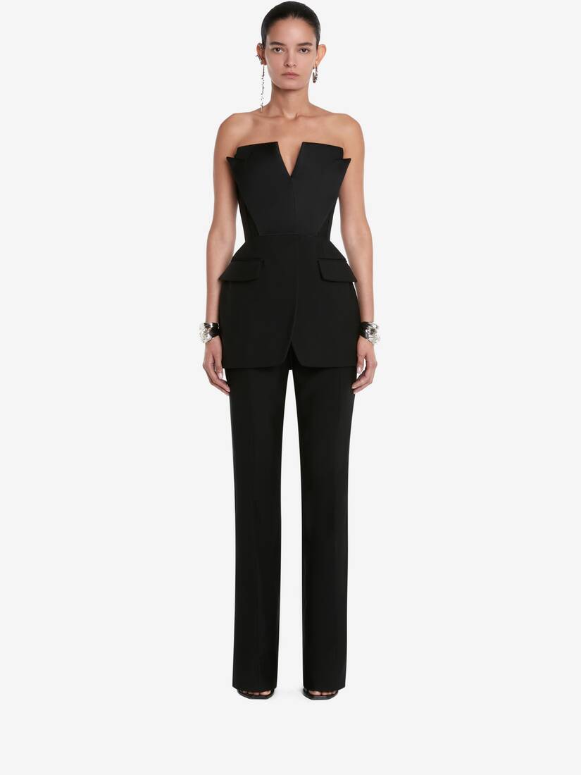 Tuxedo Low-waisted Wide Leg Trousers