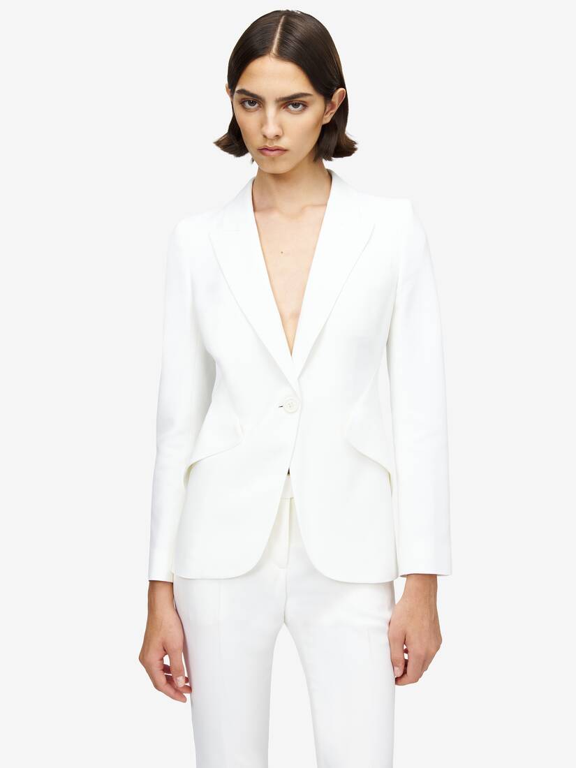 Veste en crêpe à épaules en pointe