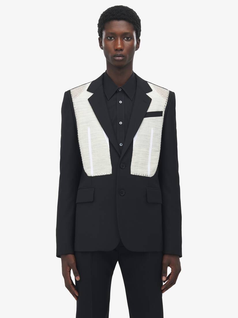 Canvas Detail Single-Breasted Jacket