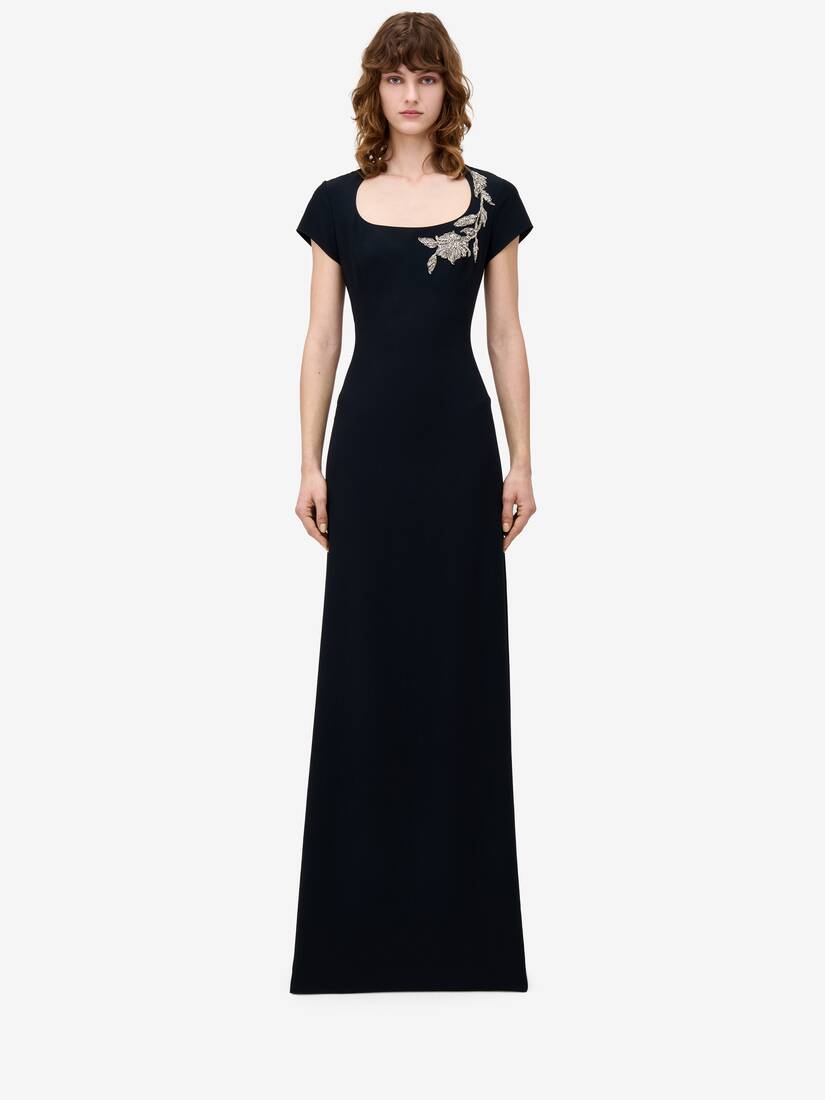 Banshee Embroidery Evening Dress