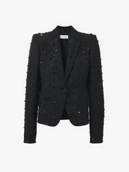 Shattered Jet Stone Embroidered Single–breasted Jacket