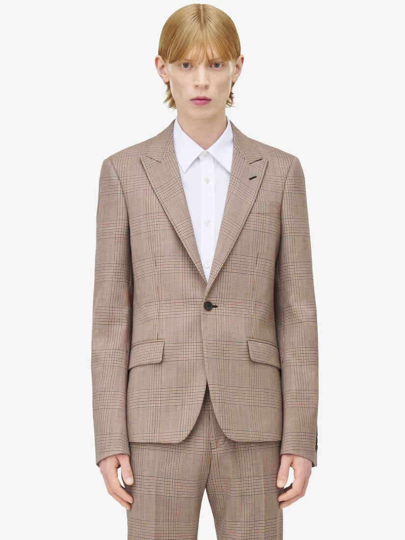 London Check Single-Breasted Jacket