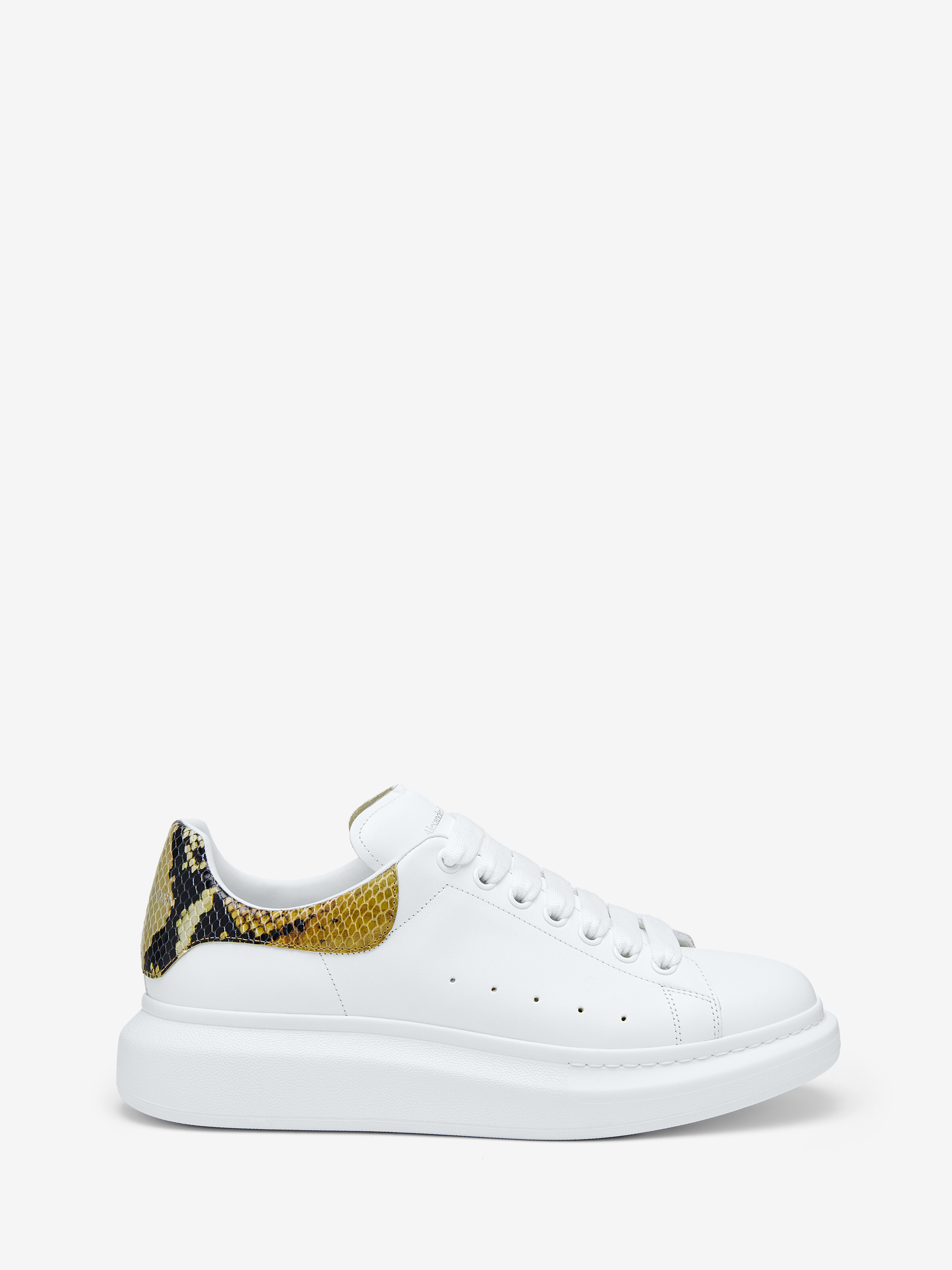 Men's Oversized Sneaker in White/Natural in Calf Leather | Alexander McQueen - image 1