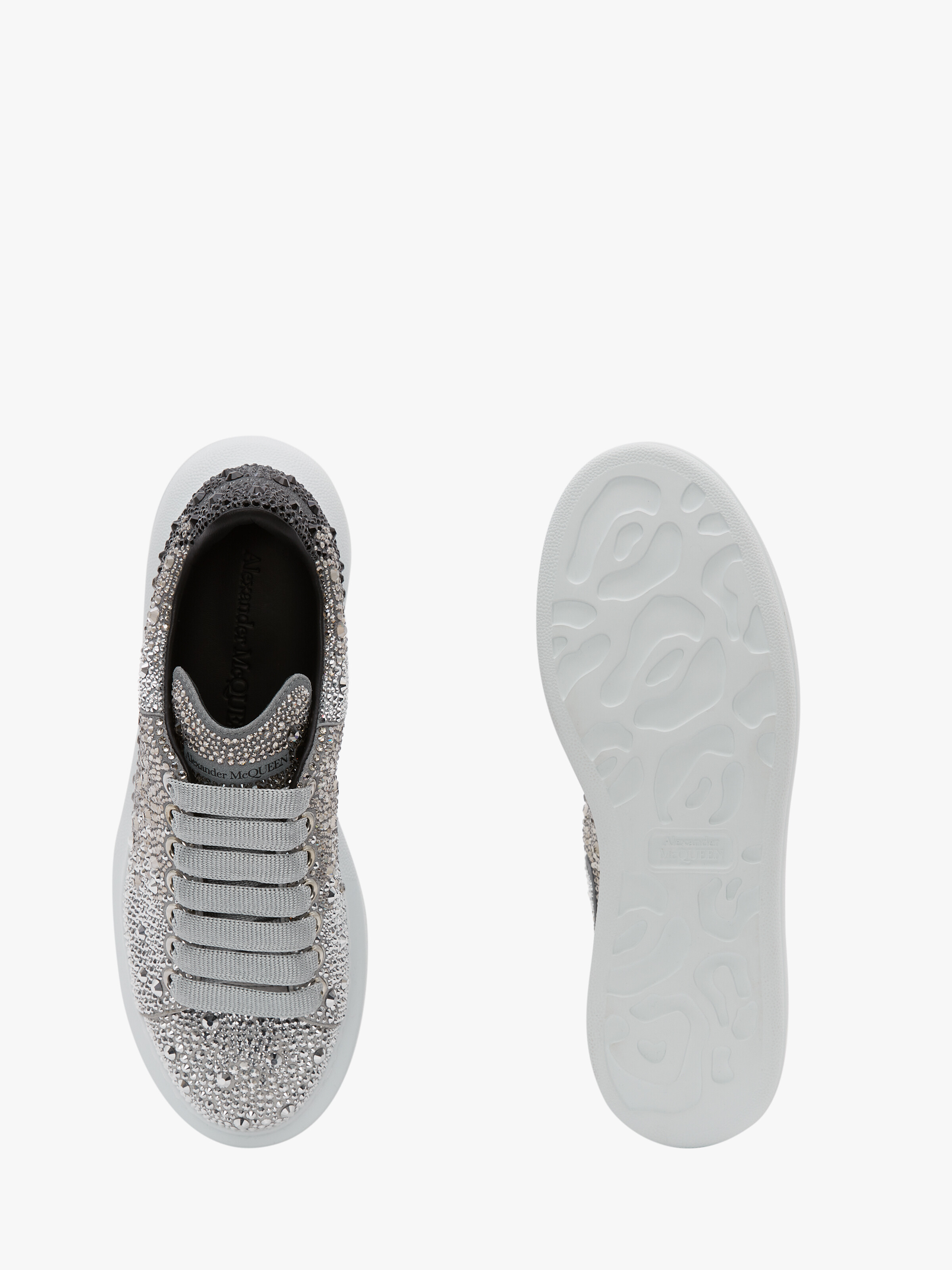 Women's Oversized Sneaker in Black/Silver in Goat Leather | Alexander McQueen - image 4