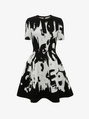 McQueen Graffiti Jacquard Mini Dress