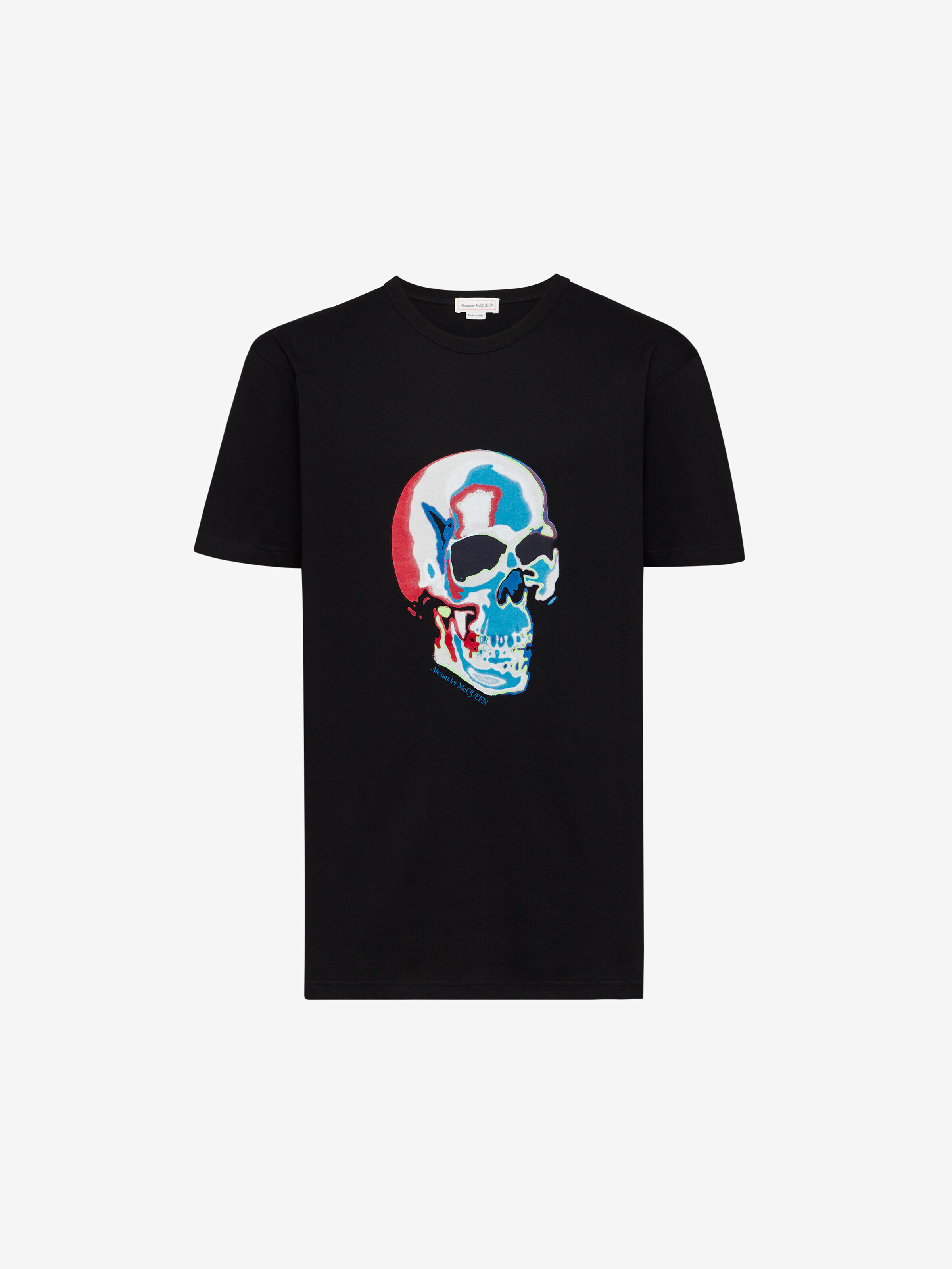 T-shirt con stampa Skull solarizzata da Uomo in Nero in 100% Cotone | Alexander McQueen - image 1