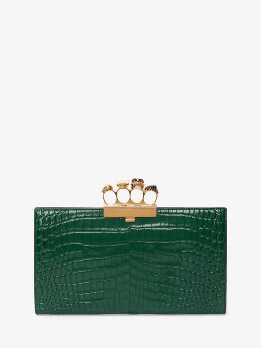 Jewelled Flat Pouch in Emerald | Alexander McQueen US