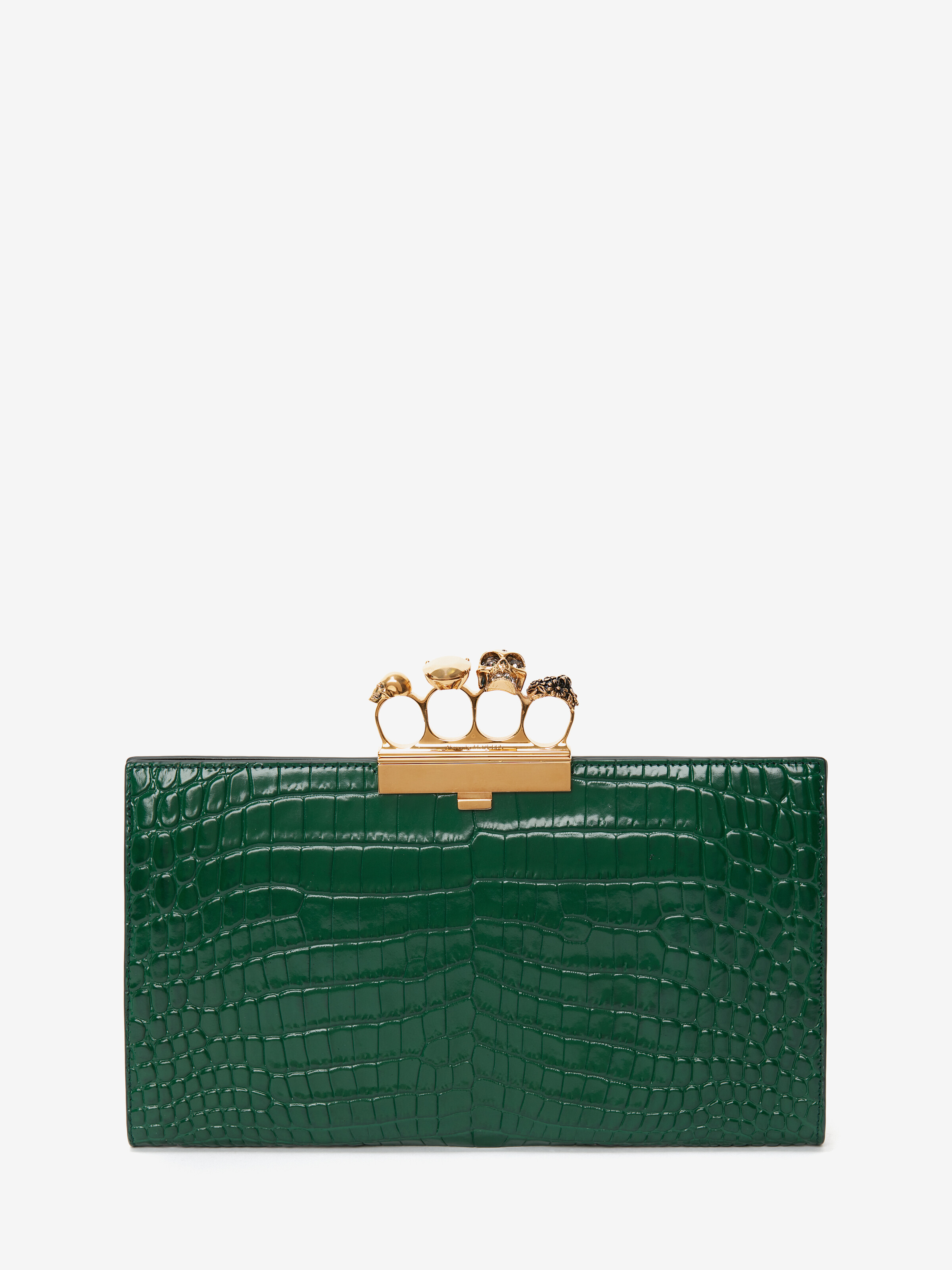 Jewelled Flat Pouch in Emerald