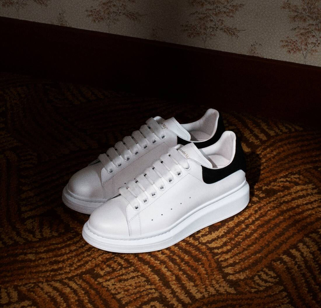 Alexander McQueen Oversized White Sneaker with black counter