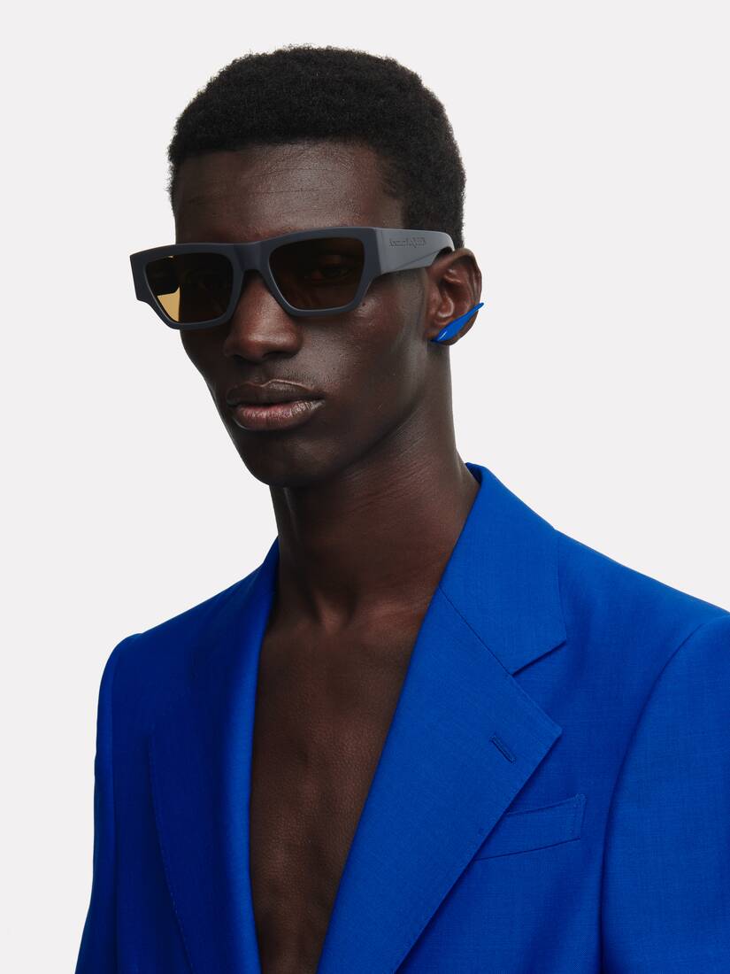 Alexander McQueen Men's Angled Rectangular Sunglasses