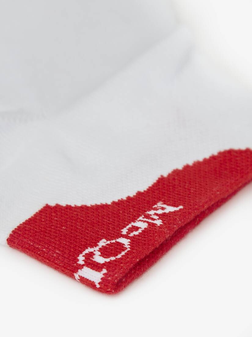 Women's Alexander McQueen Ankle Socks in White/red