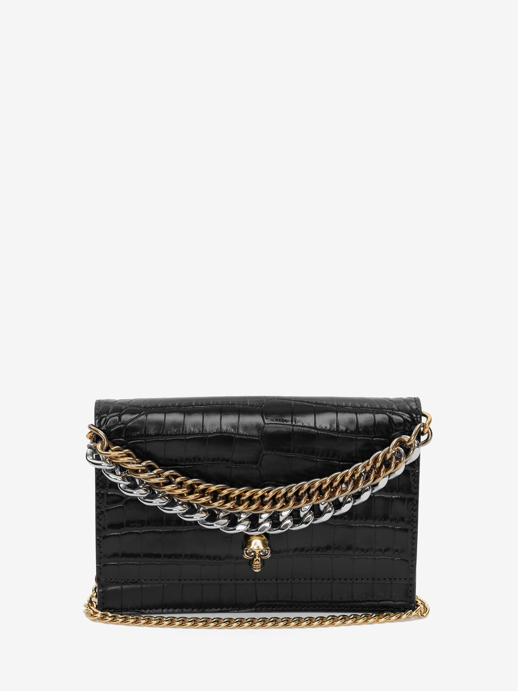 Small Skull Bag with Chain in Black | Alexander McQueen FR