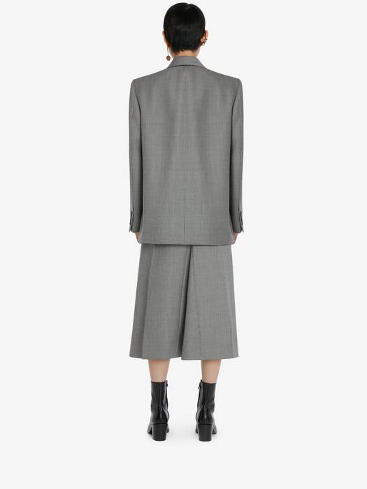 Wool Double-breasted Houndstooth Boxy Jacket