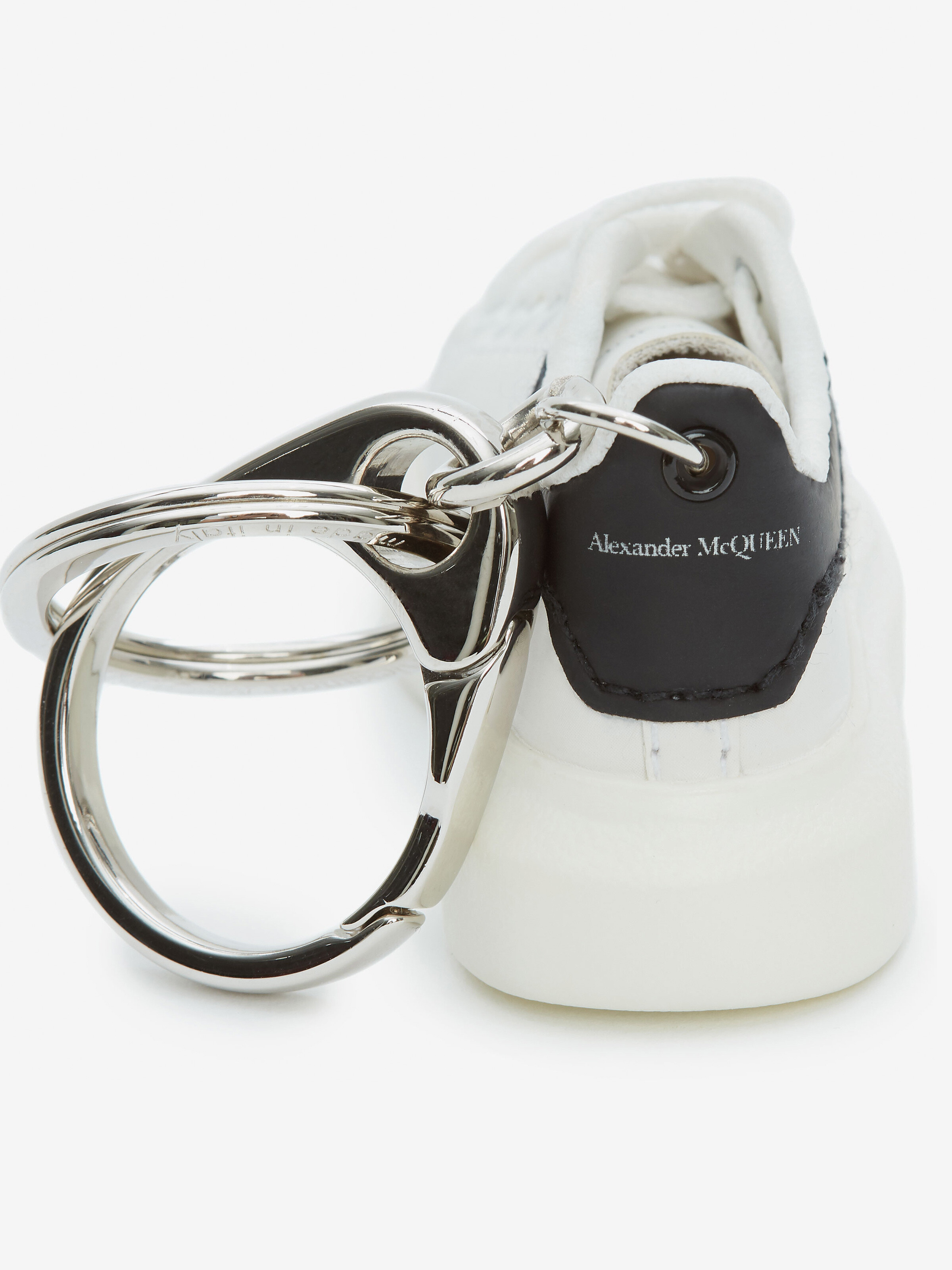 Men's Oversized Sneaker Keyring in White/Black in 100% Calfskin | Alexander McQueen - image 4