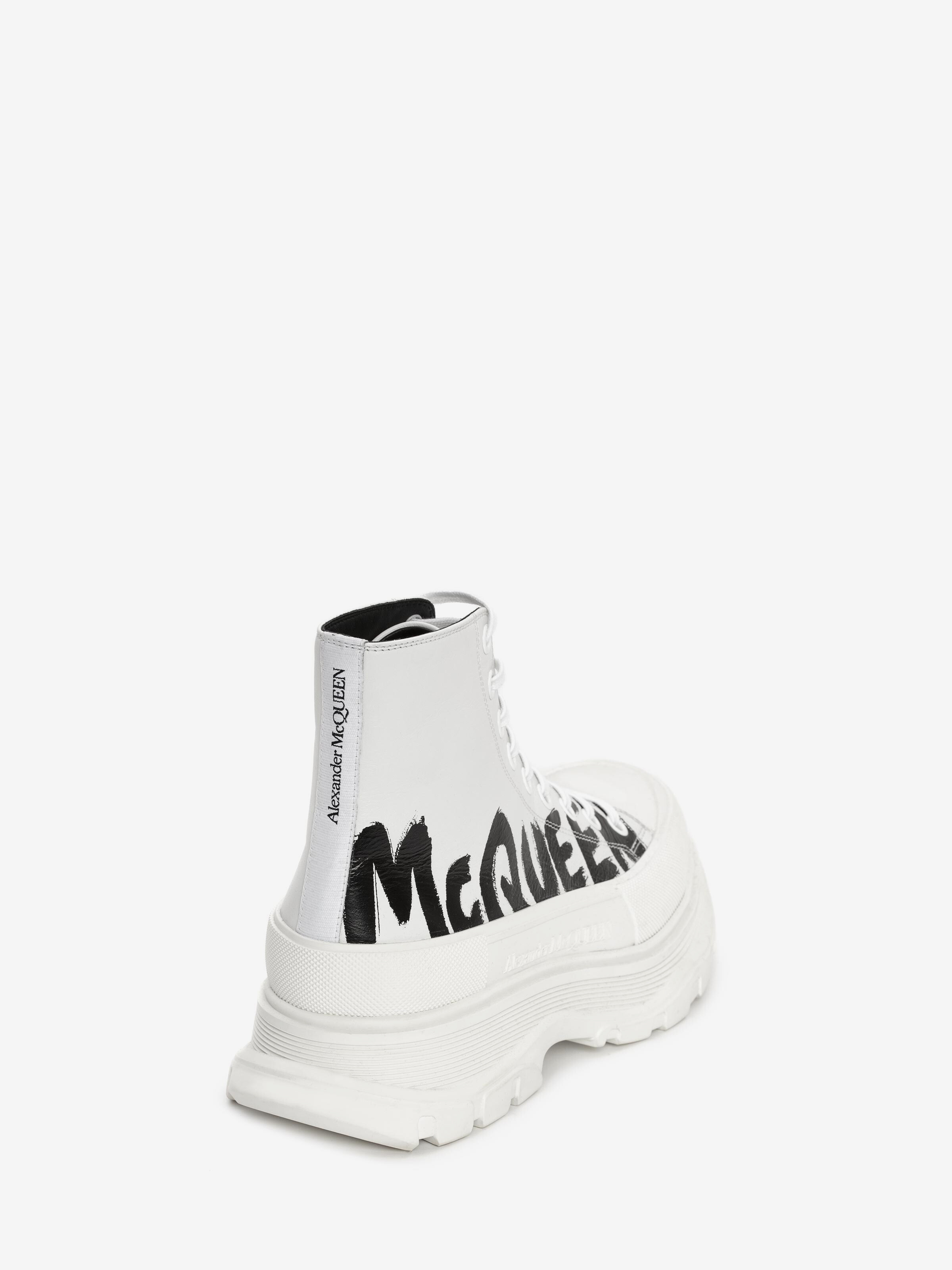 Stivaletti Tread Slick McQueen Graffiti da Uomo in Bianco Ottico in Pelle di vitello | Alexander McQueen - image 3
