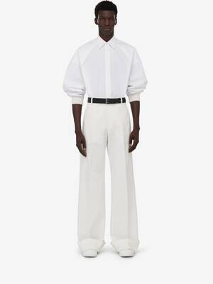 Ribbed Cuff Shirt in Optical White | Alexander McQueen US