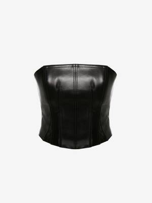 Leather bustier top