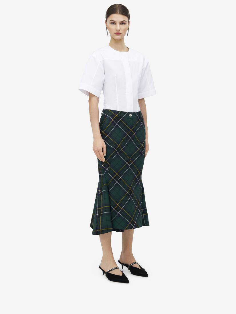 Kickback Wool Tartan Skirt
