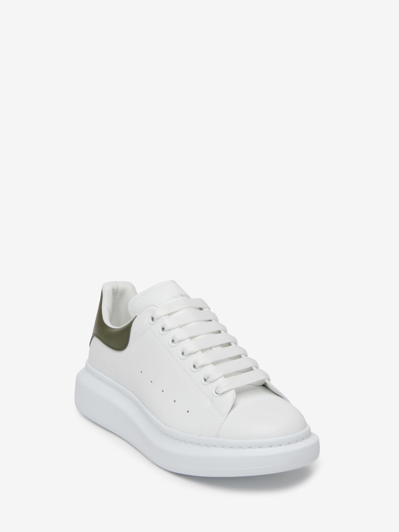 Oversized Sneaker in White/Khaki | Alexander McQueen GB