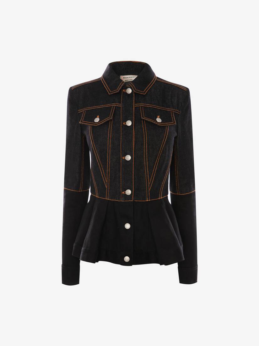 black denim peplum jacket