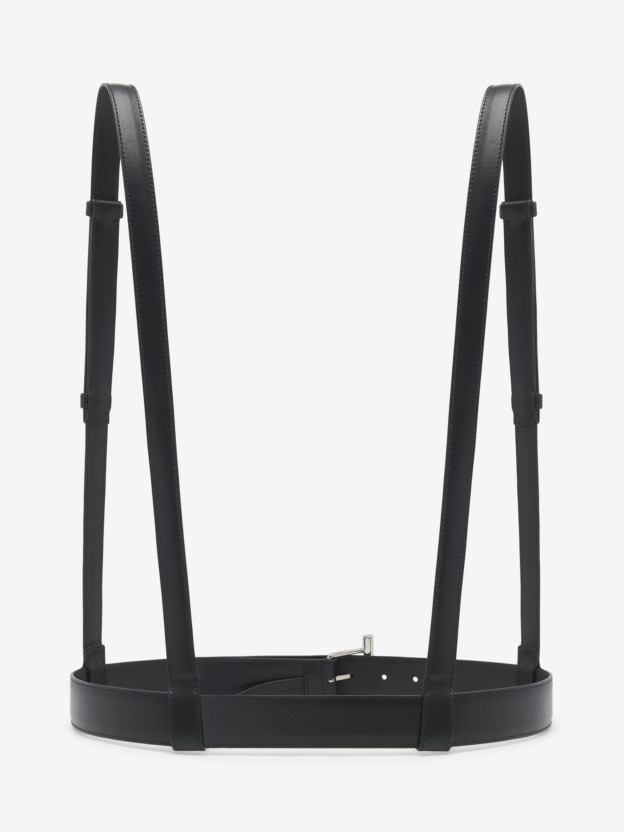 Chemise harnais T-Bar pour Homme en Noir in Cuir de veau | Alexander McQueen - image 2