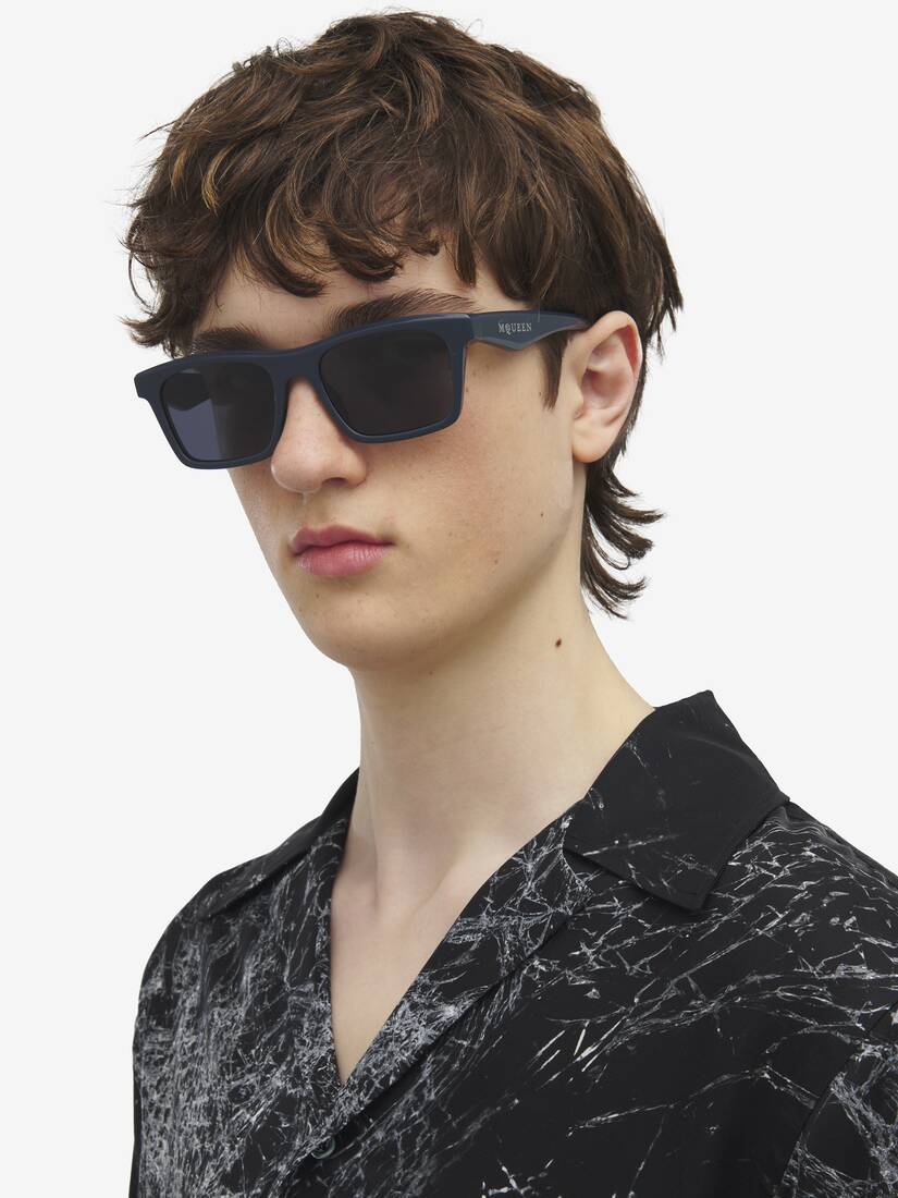 McQueen 로고 직사각형 선글라스