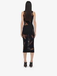 Feather Intarsia Pencil Dress