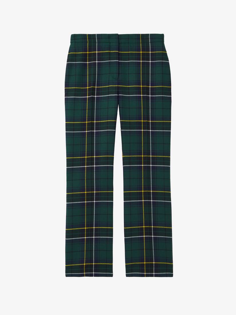 Wool Tartan Cigarette Trousers