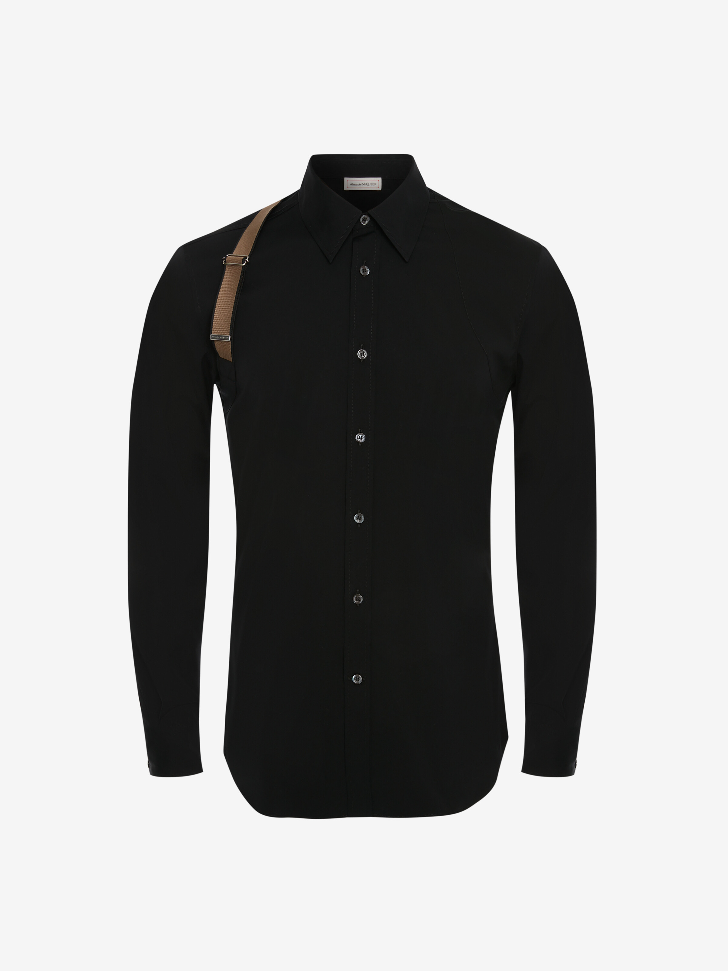 Alexander Mcqueen Signature Harness Shirt In Black/beige
