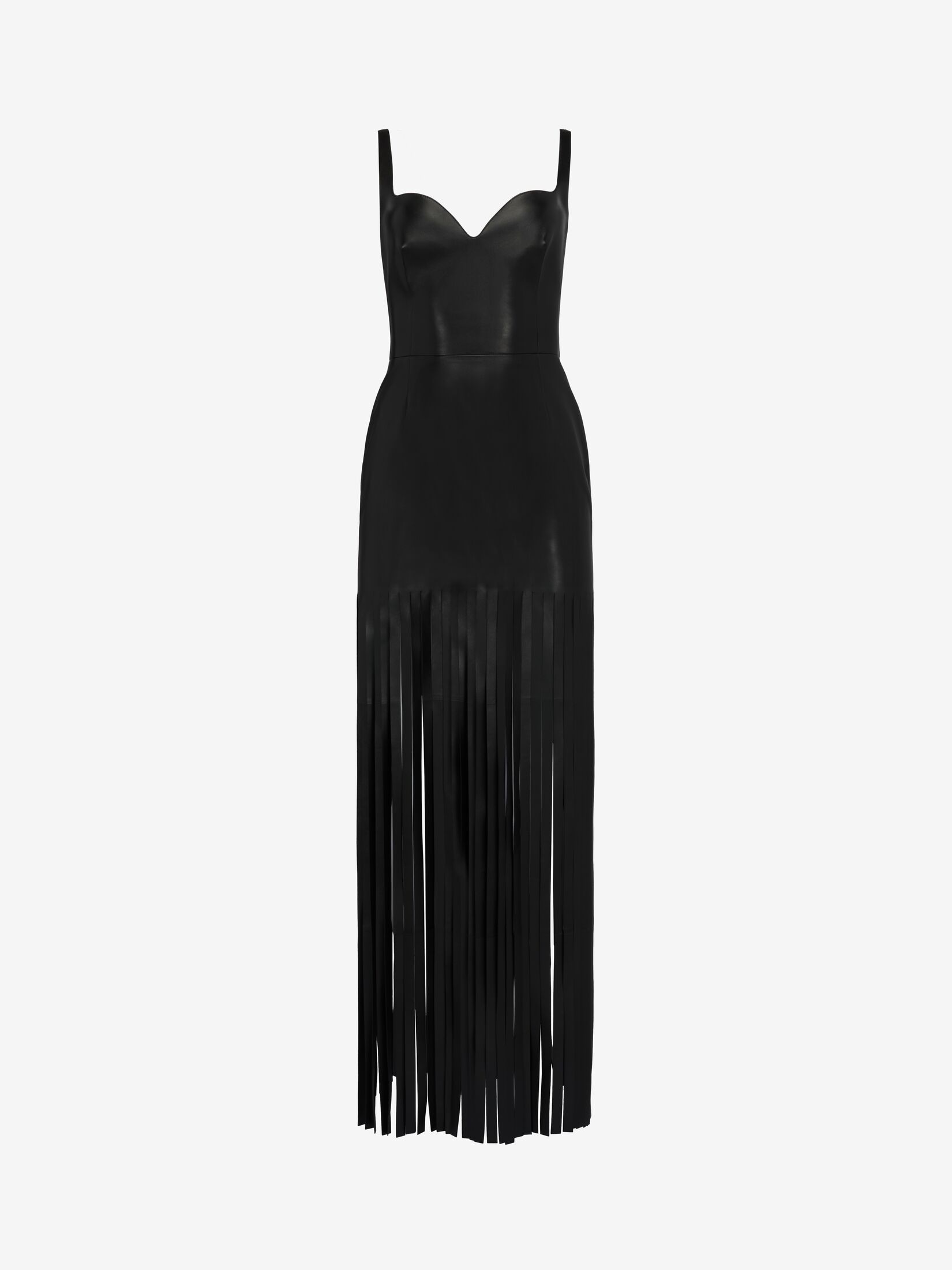 Fringed Leather Pencil Dress