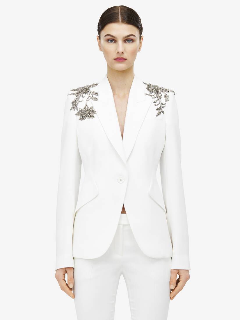 Silver Tattoo Peak Shoulder Jacket