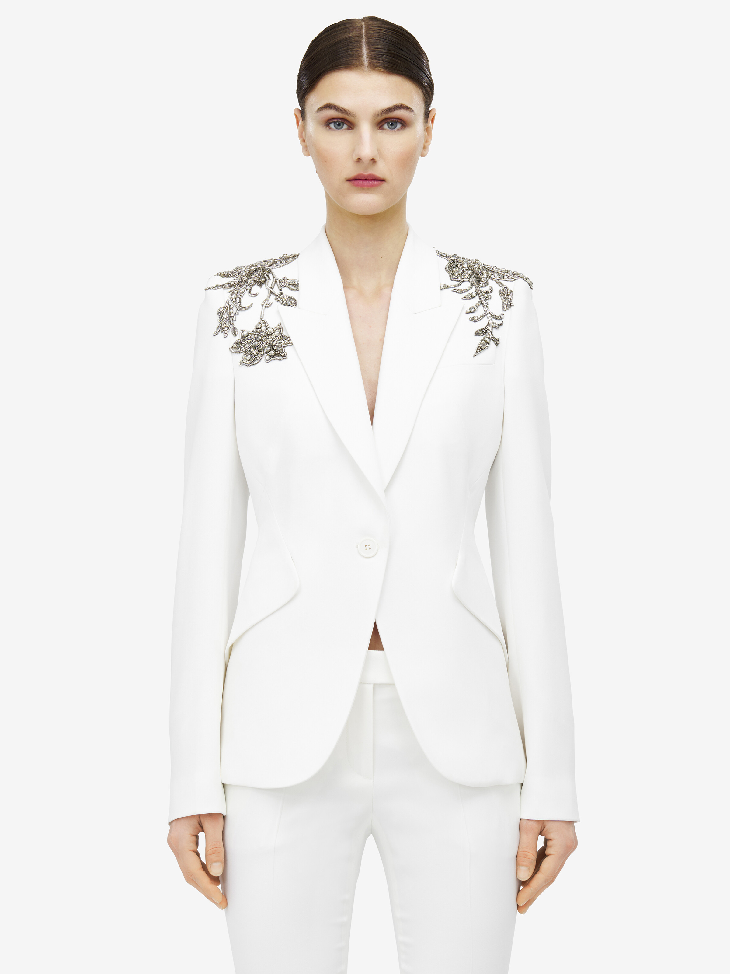 Silver Tattoo Peak Shoulder Jacket