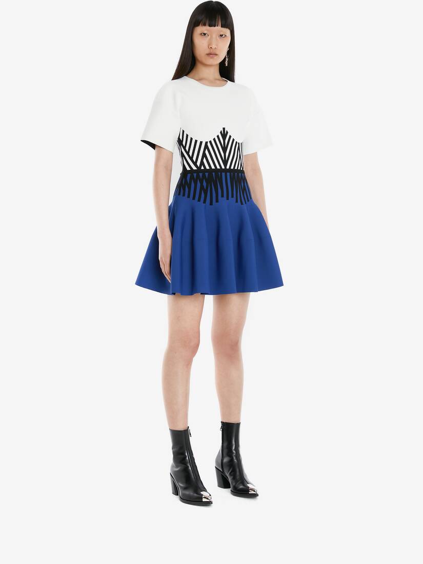 Engineered Corset Wide Sleeve Mini Dress