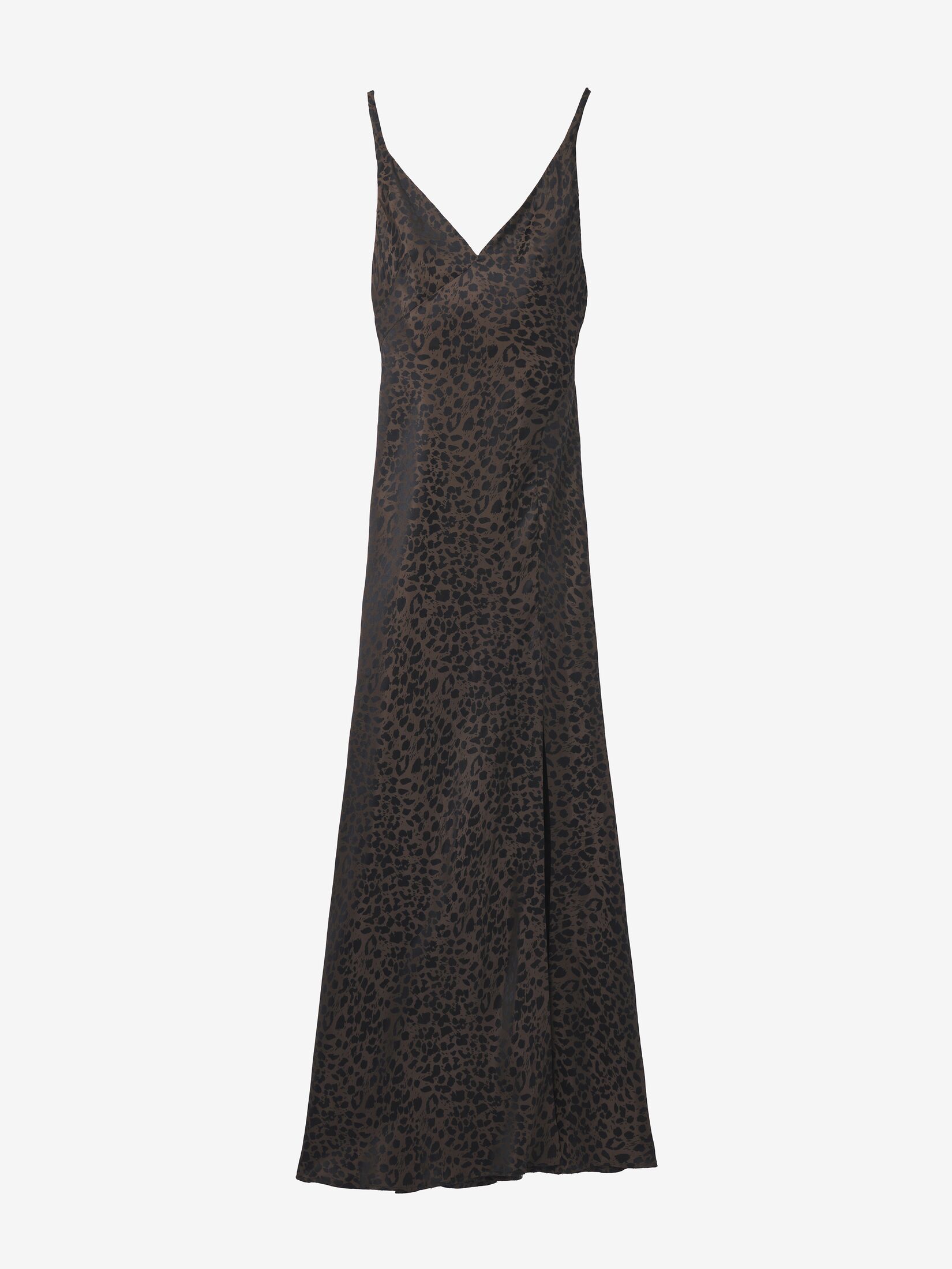 Leopard Jacquard Slip Dress in Brown/Black | Alexander McQueen US