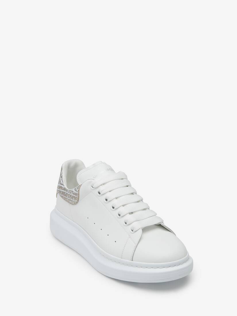 Oversized Sneaker in White/Silver | Alexander McQueen GB