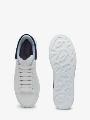 Oversized Sneaker in White/Navy/Light Blue | Alexander McQueen US