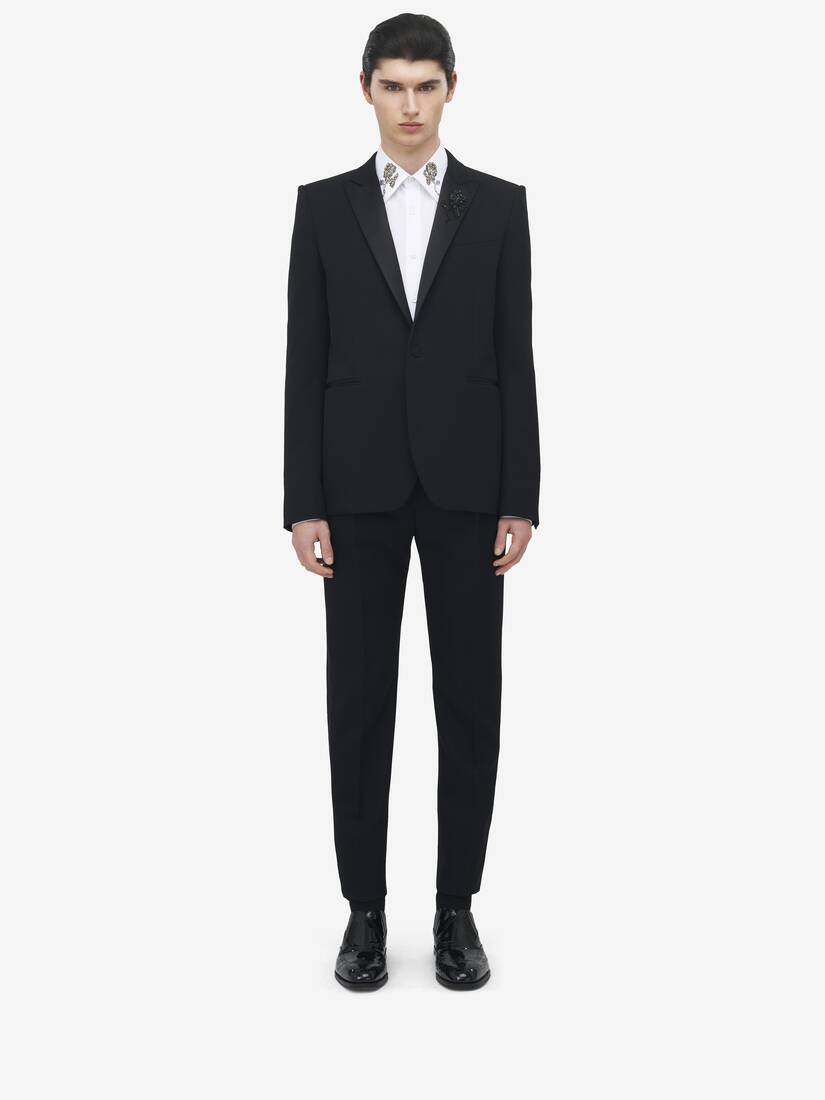 Sailor Tattoo Rose Embroidery Tuxedo Jacket