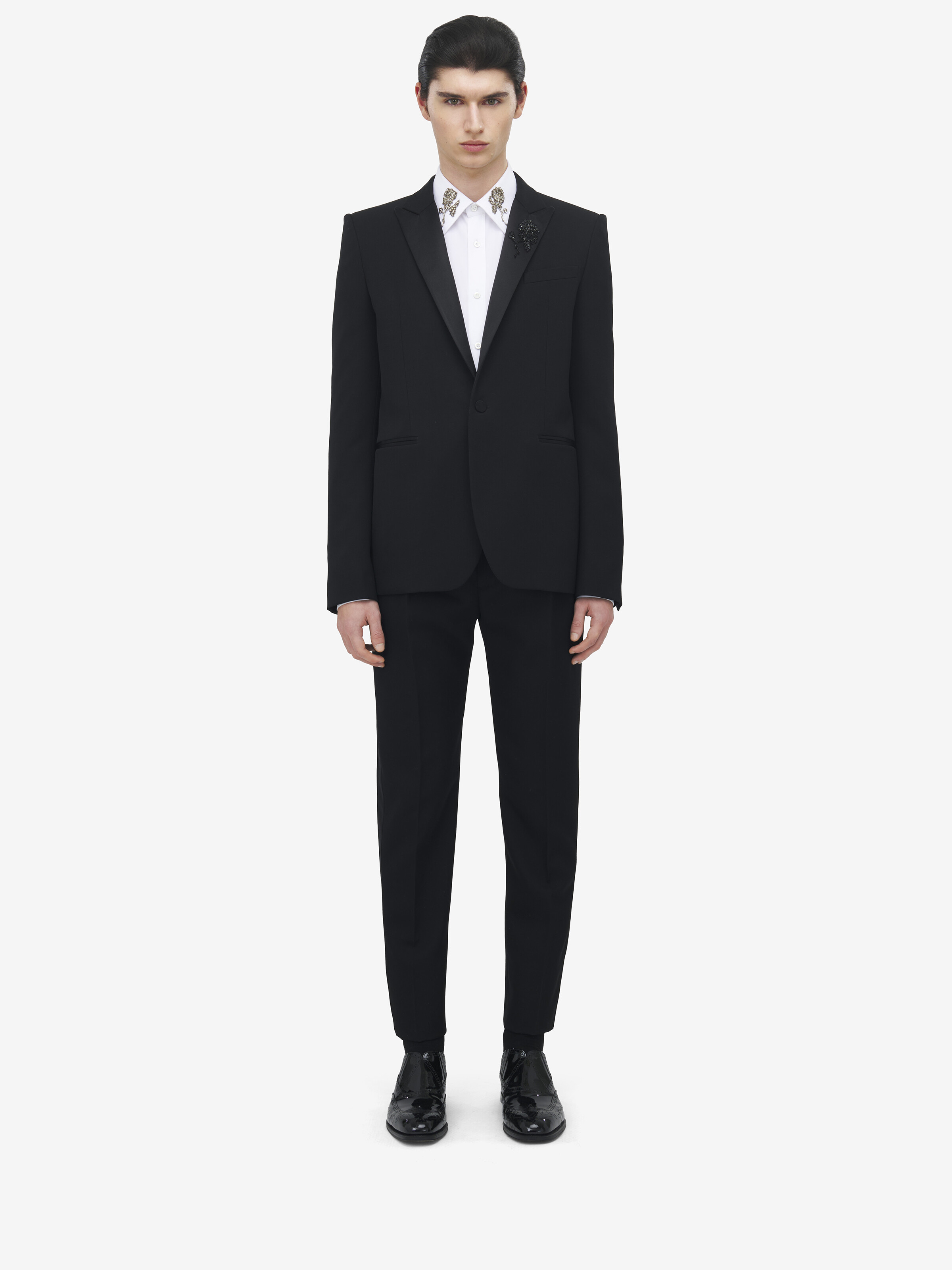 Sailor Tattoo Rose Embroidery Tuxedo Jacket