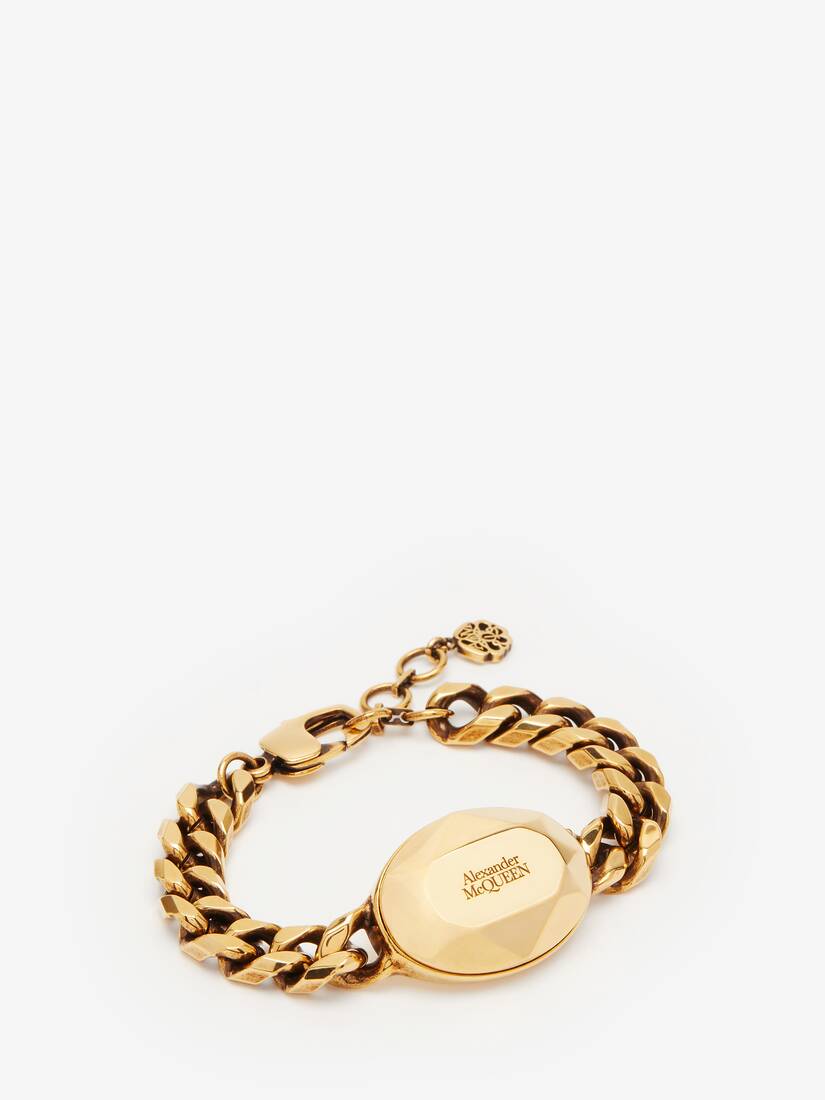 Chanel Gold Metal, Strass CC Chain Link Bracelet, 2021 Available