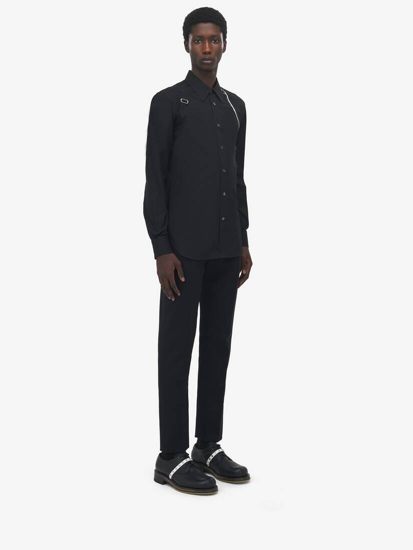 Chemise À Harnais En Toile À Bords Bruts