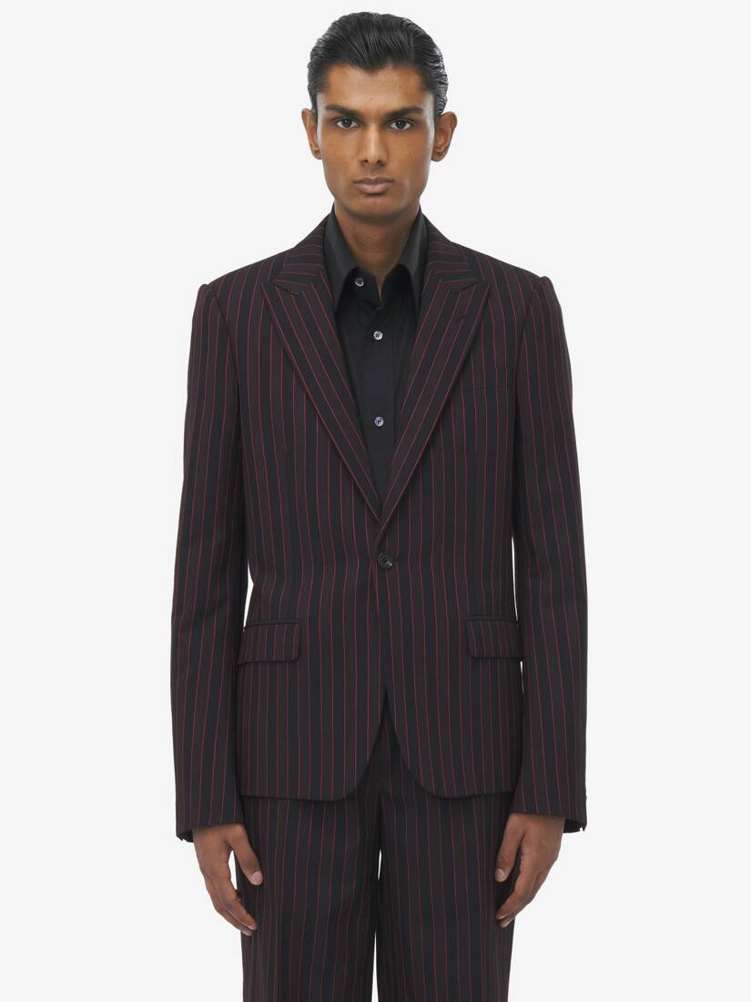 Shadow Stripe Single-Breasted Jacket