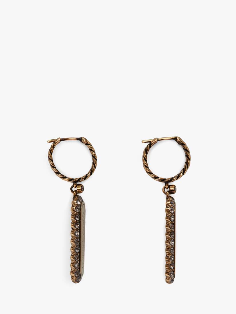 McQueen Graffiti Pave Hoop Earrings