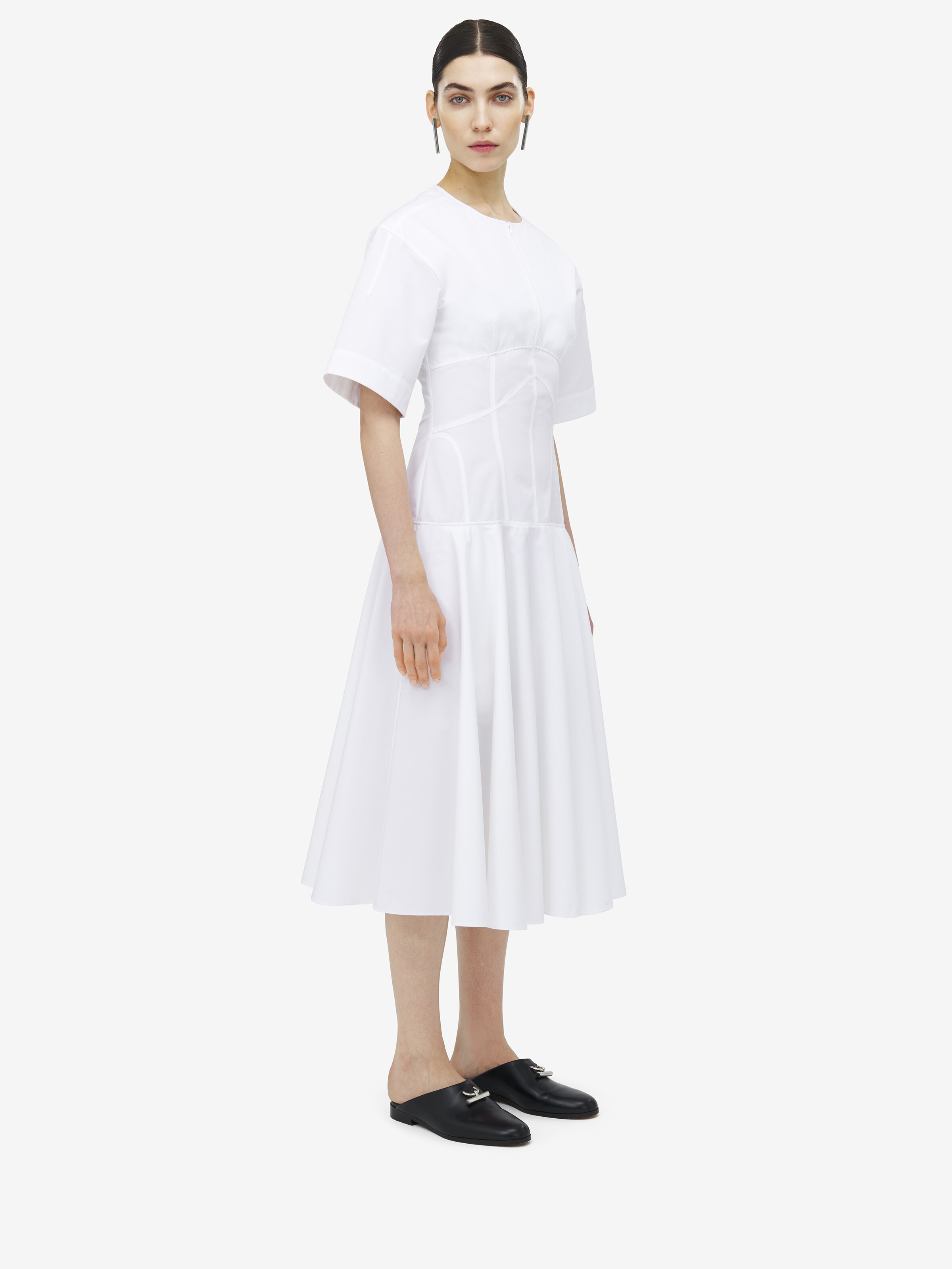 Cotton Poplin Midi Dress