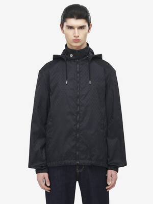 Men's Skull Jacquard Windbreaker in Black | Alexander McQueen US