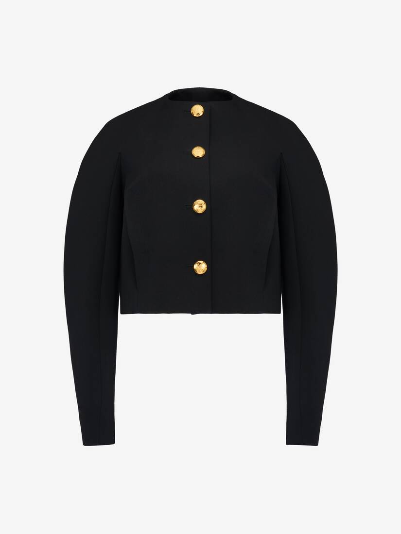 Cocoon Sleeve Military Jacket in Black | Alexander McQueen US