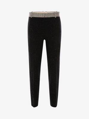 tweed cigarette trousers