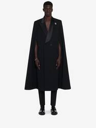 Mens black cape coat best sale